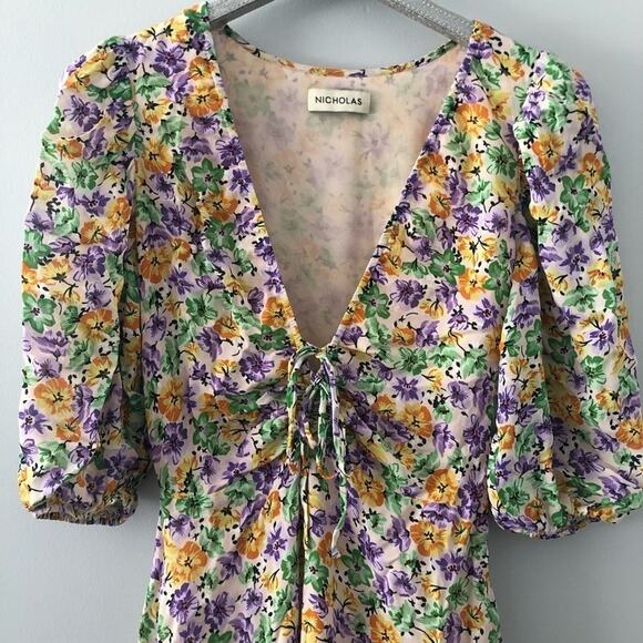 Nicholas Danielle Midi Dress in Whistledown Floral Print - Picture 4 of 10